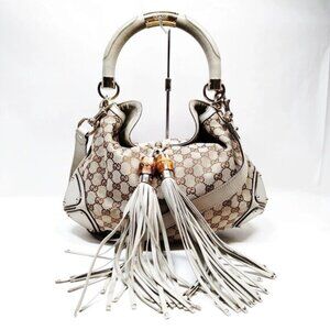 Authentic Gucci Hand Bag Brown Canvas mn784-030326